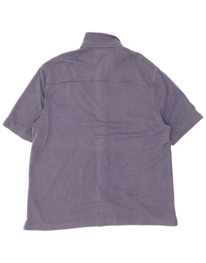 Ανδρικό κοντομάνικο πουκάμισο Cos Μεγάλο Navy Blue Lyocell