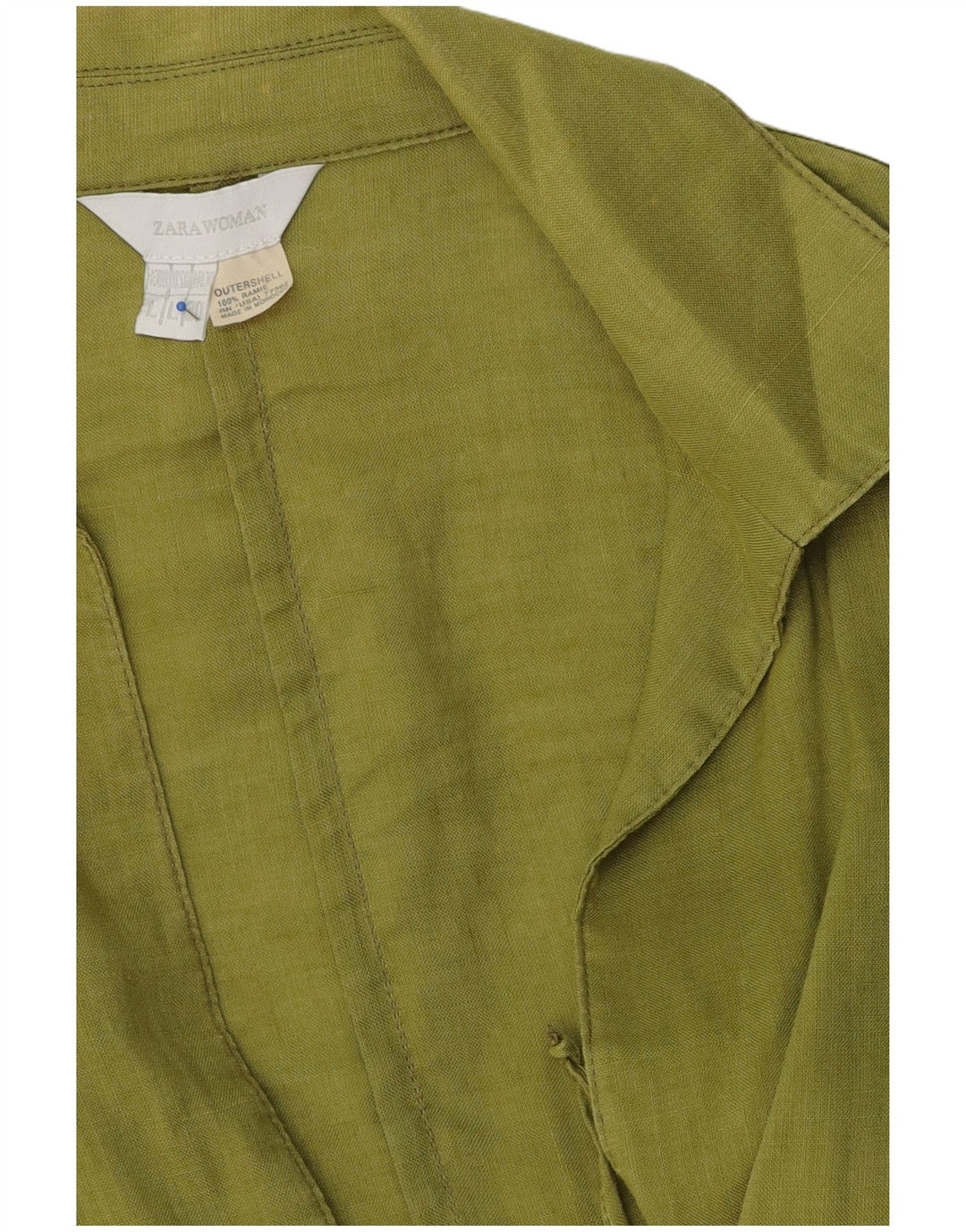 Zara Γυναικείο Σακάκι Μπλέιζερ UK 16 Large Green Ramie