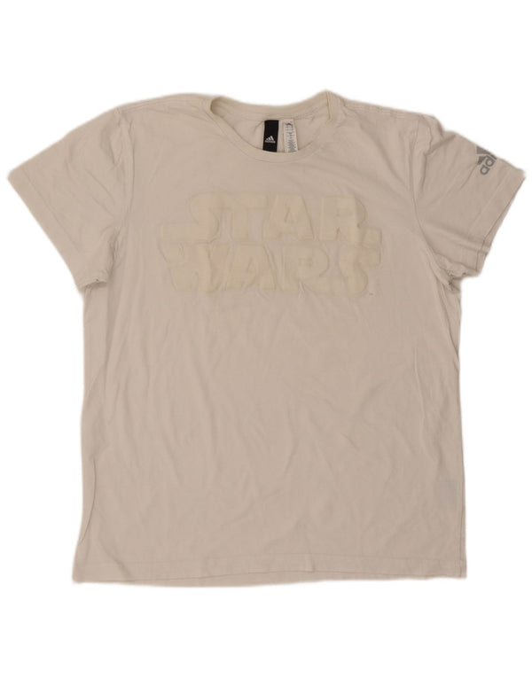 Γραφικό T-Shirt Adidas Ανδρικό Star Wars Top μεγάλο λευκό βαμβακερό