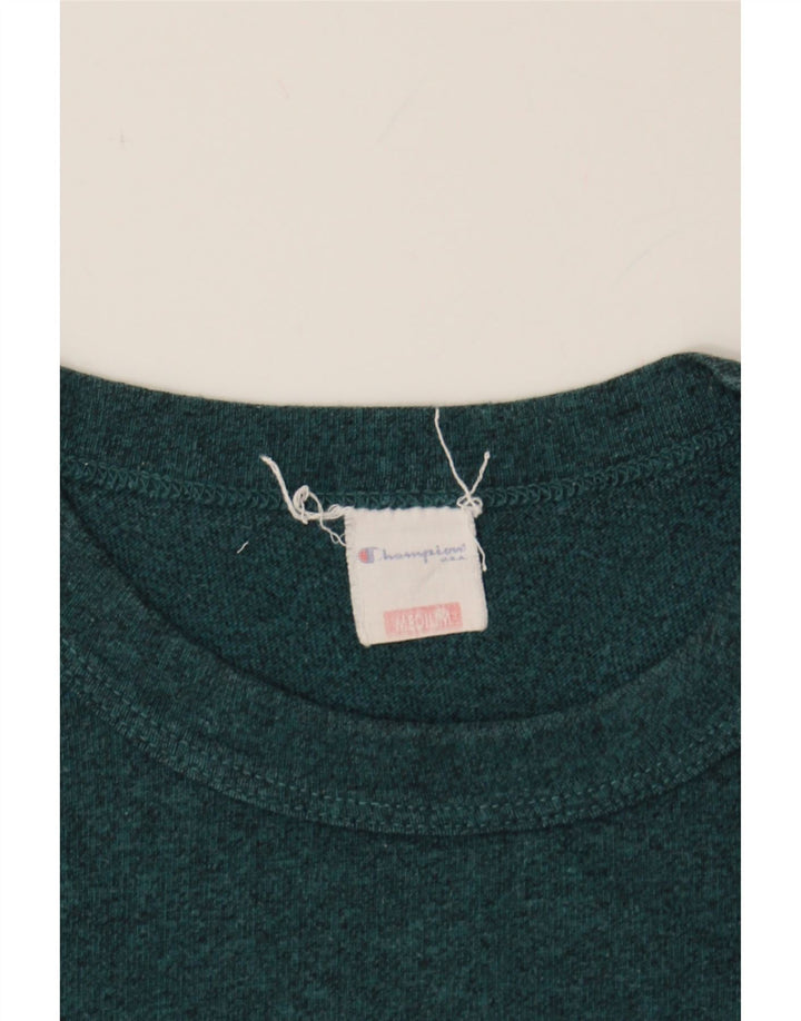 CHAMPION Mens Graphic T-Shirt Top Medium Green Flecked Cotton Vintage Champion and Second-Hand Champion from Messina Hembry 