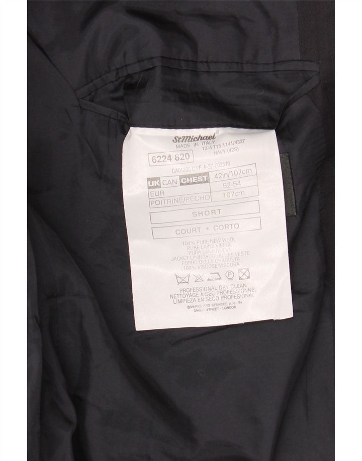Marks & Spencer Ανδρικό μπουφάν σακάκι με 2 κουμπιά UK 42 XL Navy Blue New Wool