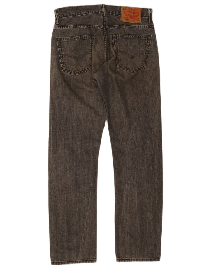 Levi's Mens 513 Straight Jeans W30 L30 Γκρι βαμβακερό