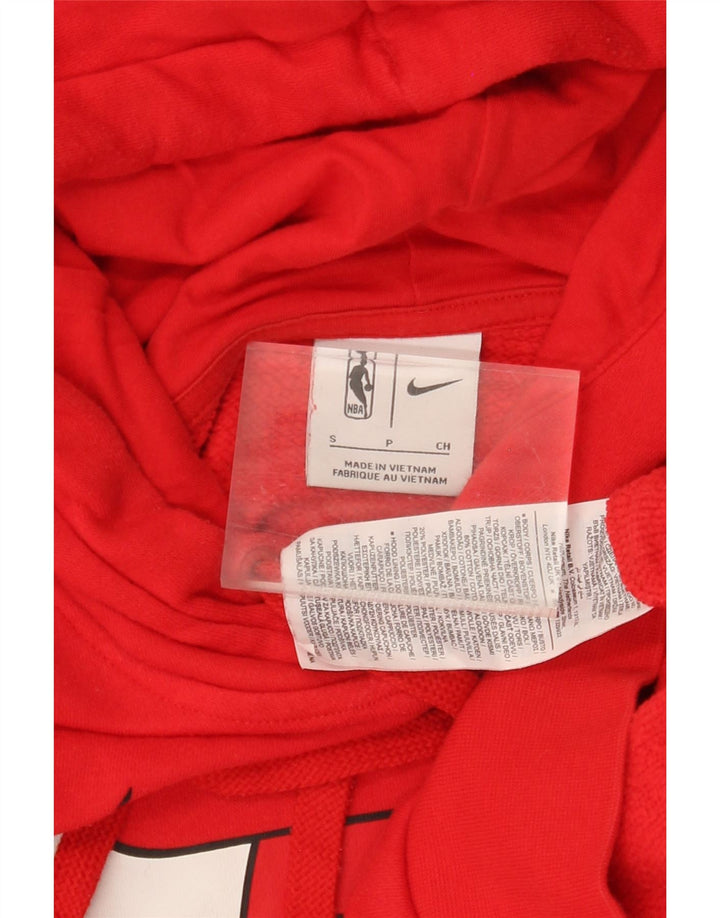 NIKE Womens Chicago Bulls Oversized Graphic Hoodie Jumper UK 10 Small Red