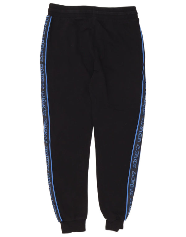 Kappa Mens Tezenis Graphic Αθλητικά Παντελόνια Joggers Μεσαίο Μαύρο Βαμβακερό