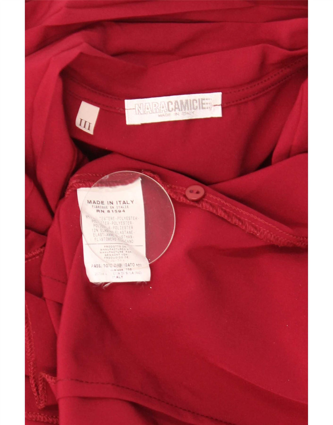 Naracamicie γυναικείο πουκάμισο μπλούζα UK 14 Medium Red Polyester