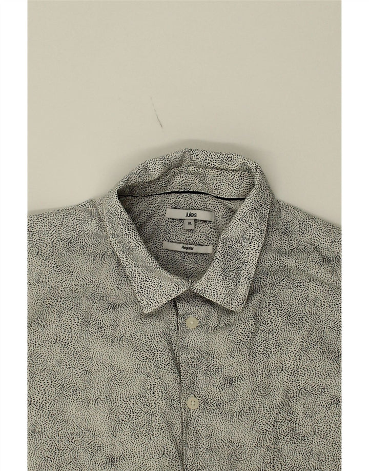 JULES Mens Regular Fit Shirt XL Grey Spotted Cotton Vintage Jules and Second-Hand Jules from Messina Hembry 