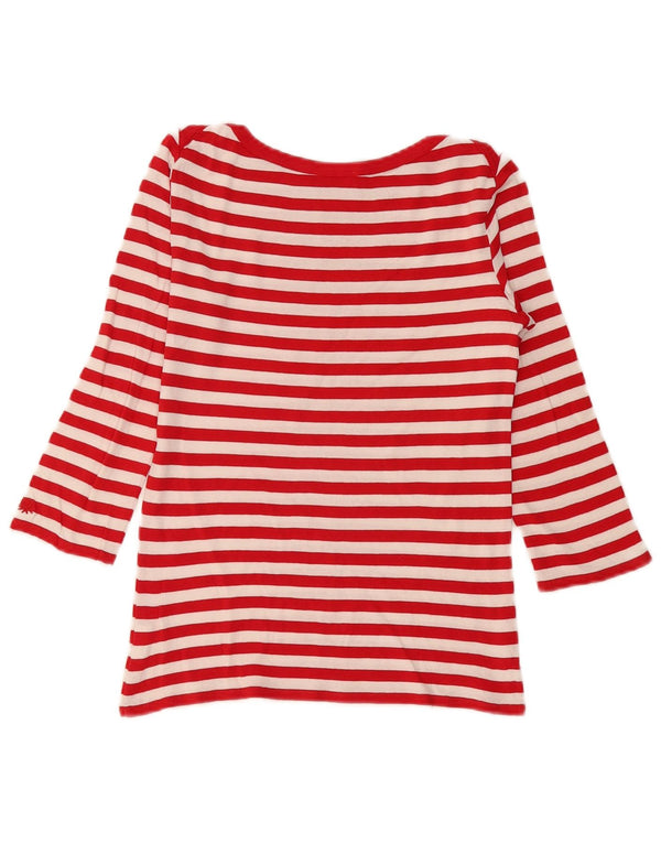Benetton Γυναικείο τοπ 3/4 μανίκι UK 6 XS κόκκινο ριγέ βαμβακερό
