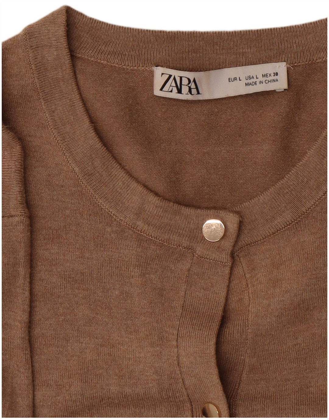 Zara Γυναικεία Ζακέτα UK 14 Large Brown