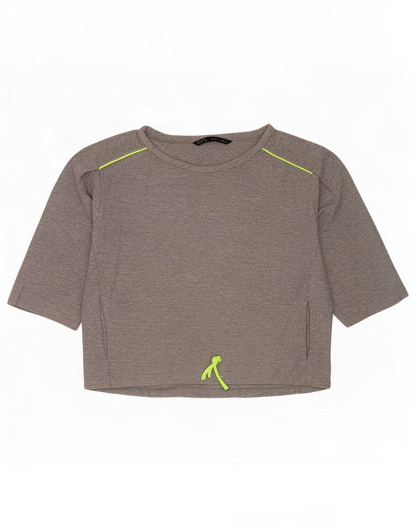Zara Γυναικεία φούτερ με μανίκια 3/4 Jumper UK 14 Medium Grey