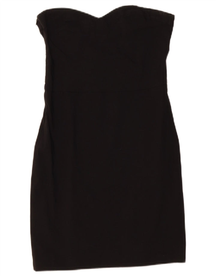 ZARA Womens Oversized Strapless Dress UK 16 Large Black Viscose