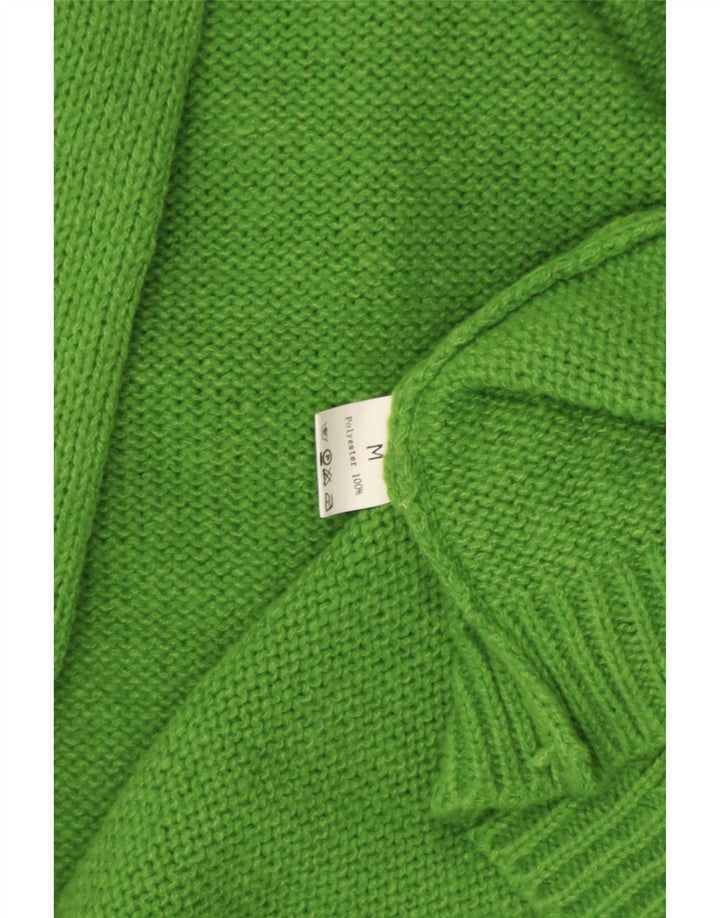 Vintage Γυναικείο Longline Open Cardigan πουλόβερ UK 14 Medium Green Polyester