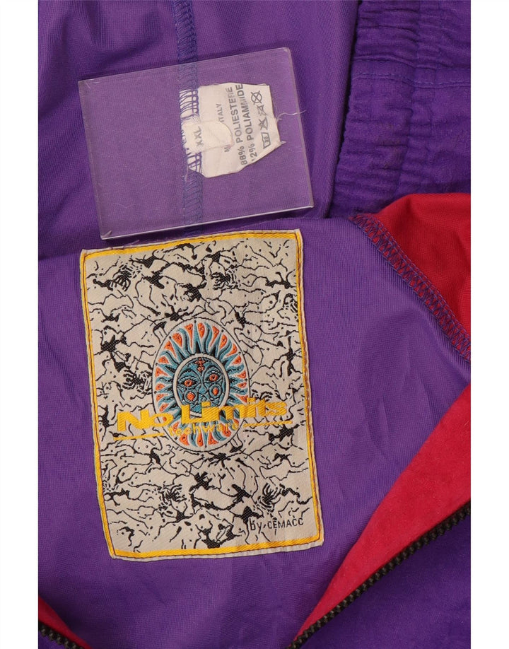 No Limits Ανδρική πουλόβερ με κουκούλα Full Trackssuit 2XL Purple Colourblock