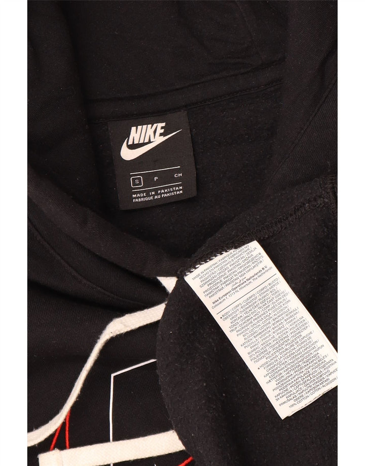 Ανδρικό γραφικό μπλουζάκι με κουκούλα Nike, μικρό μαύρο βαμβακερό
