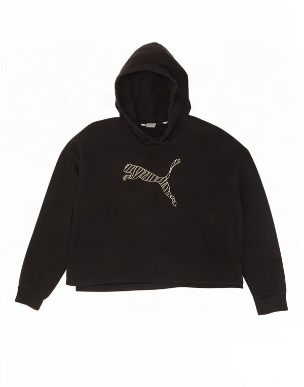 Puma Ανδρικό γραφικό Oversized Hoodie Jumper UK 14 Μεσαίο μαύρο βαμβακερό