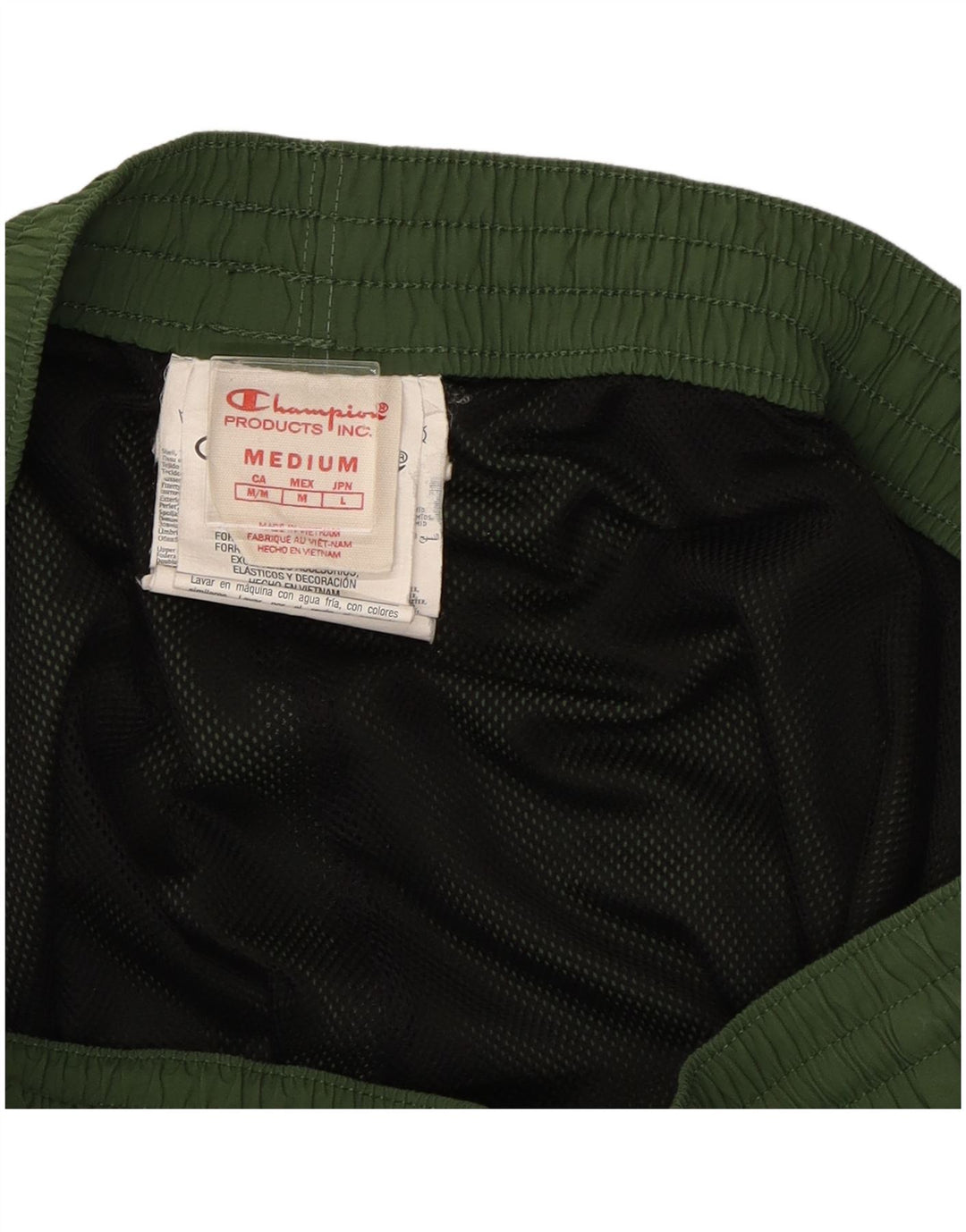 CHAMPION Mens Graphic Tracksuit Trousers Joggers Medium  Green Polyamide
