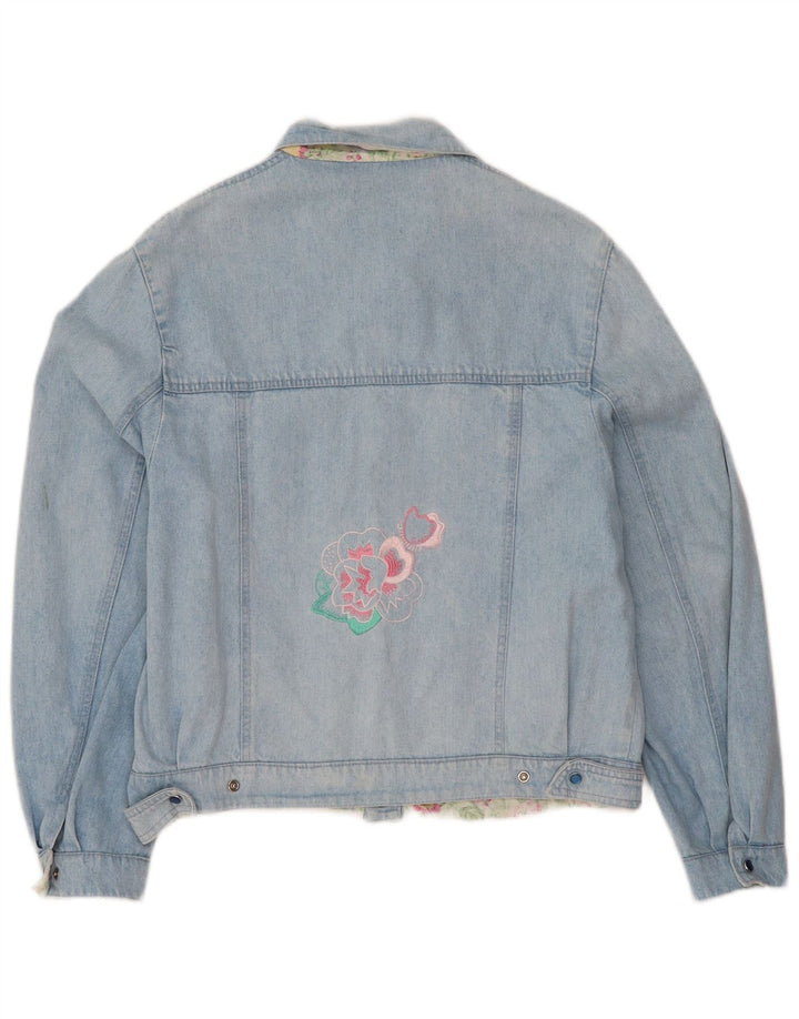 Vintage Γυναικείο Γραφικό Τζιν Μπουφάν IT 44 Μεσαίο Μπλε Floral