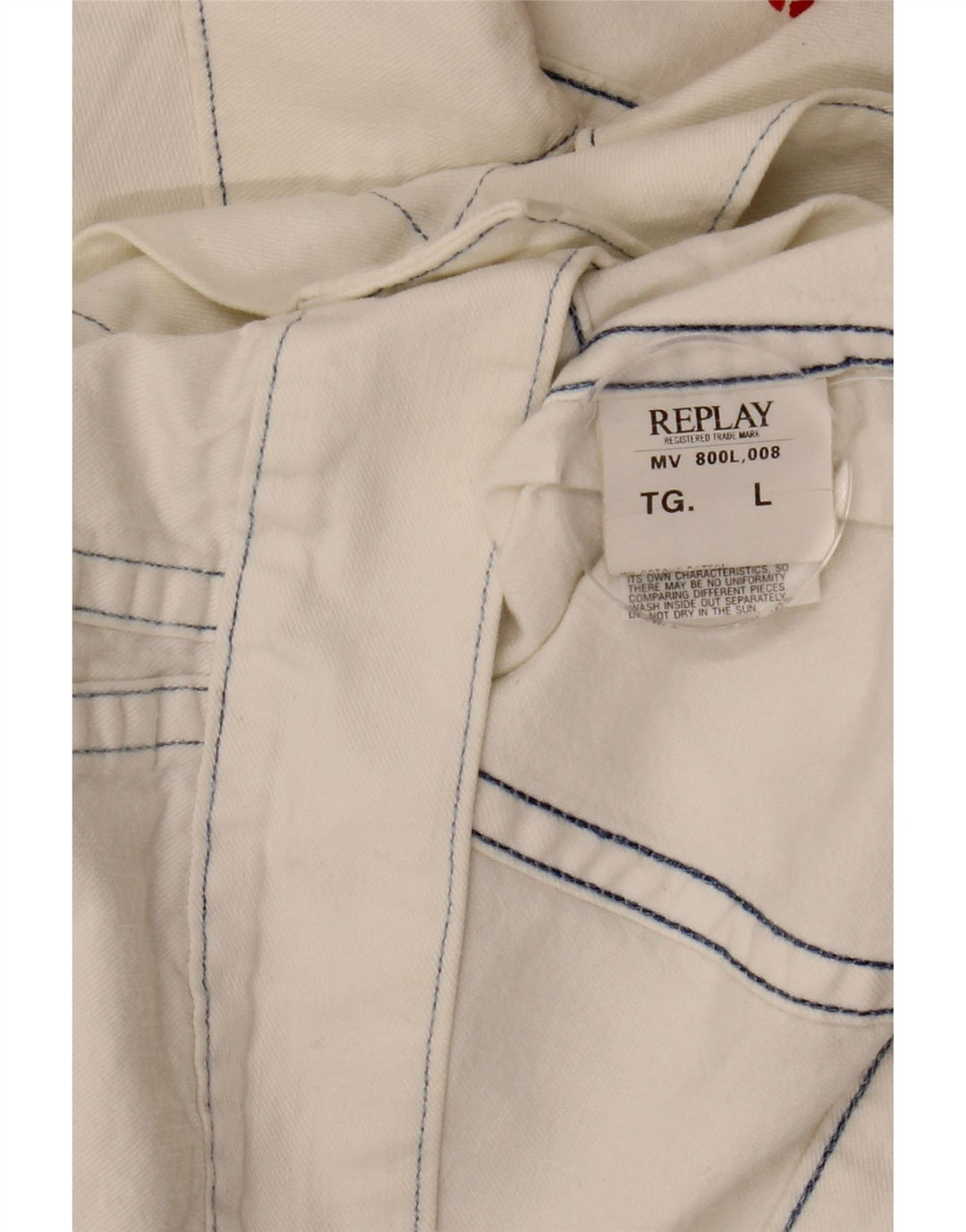 REPLAY Ανδρικό τζιν μπουφάν UK 40 μεγάλο λευκό βαμβακερό