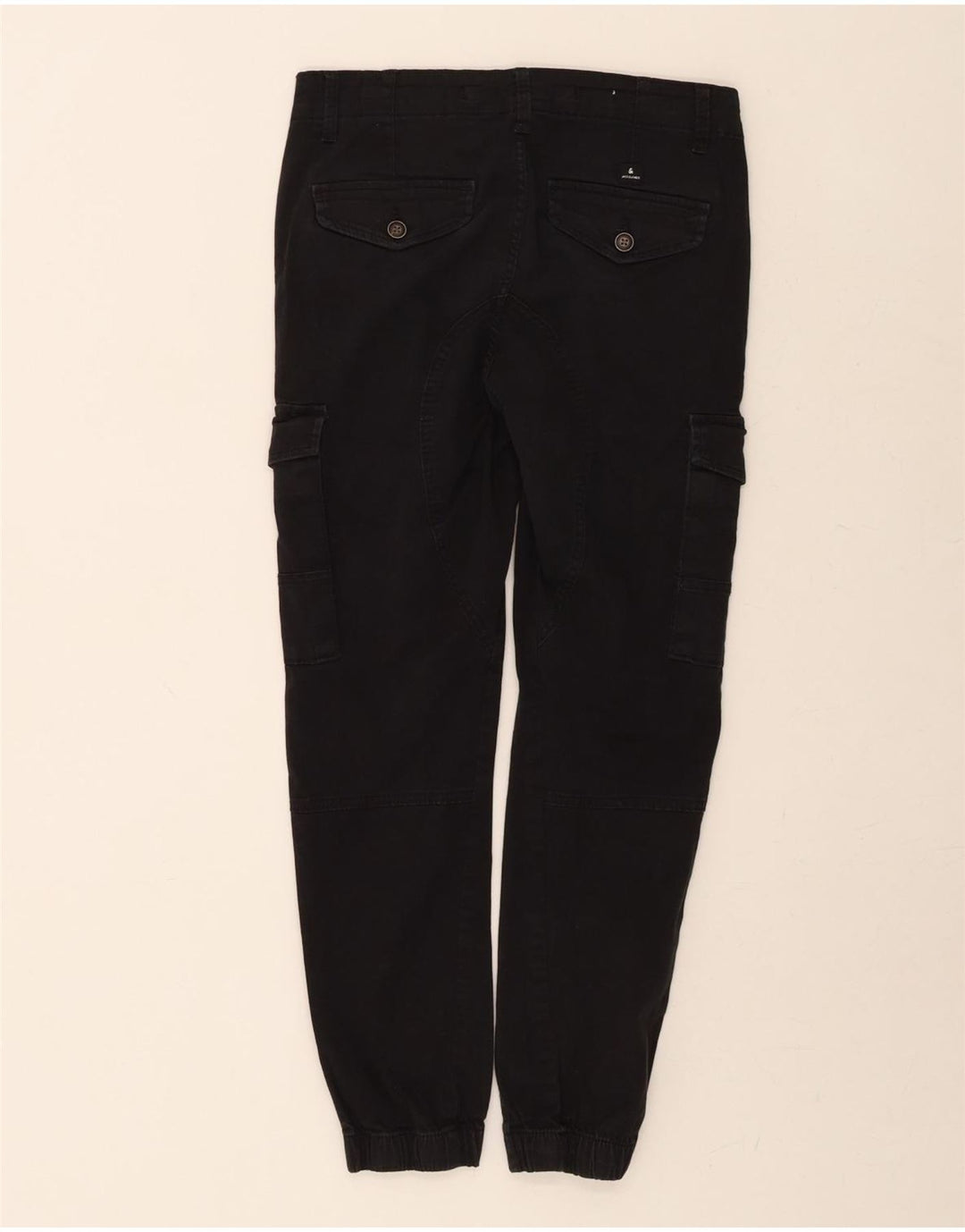JACK & JONES Mens Cargo Cropped Trousers W29 L26 Black Vintage Jack & Jones and Second-Hand Jack & Jones from Messina Hembry 