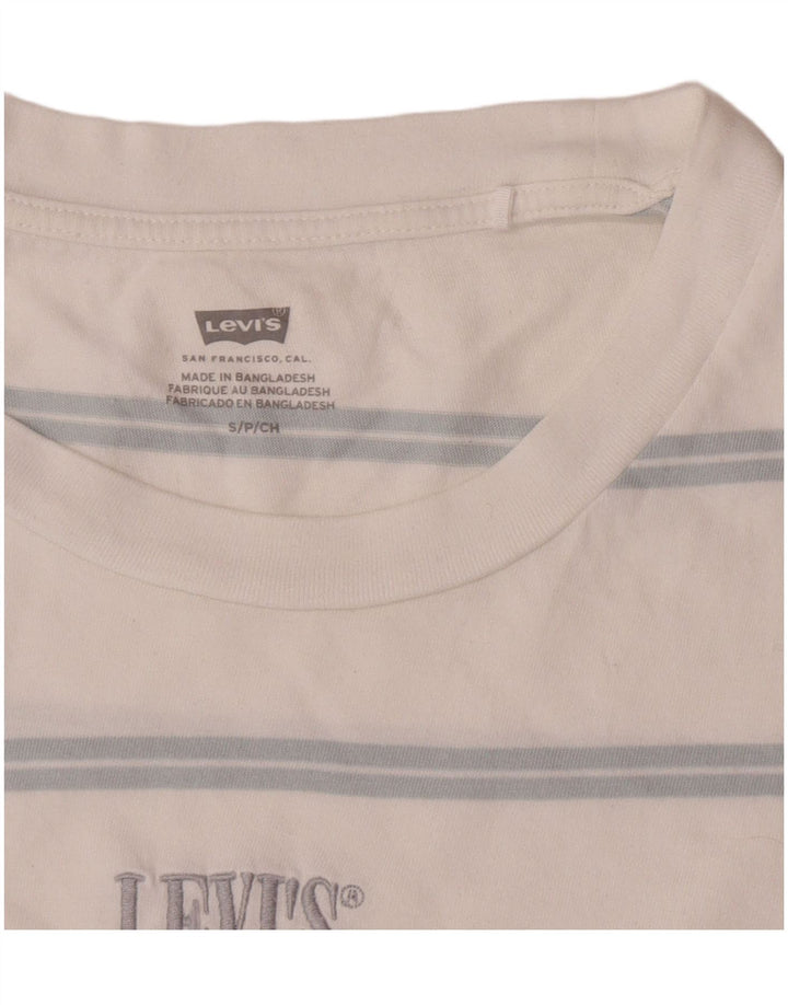 Γυναικείο T-Shirt Levi's Top UK 10 Small White ριγέ