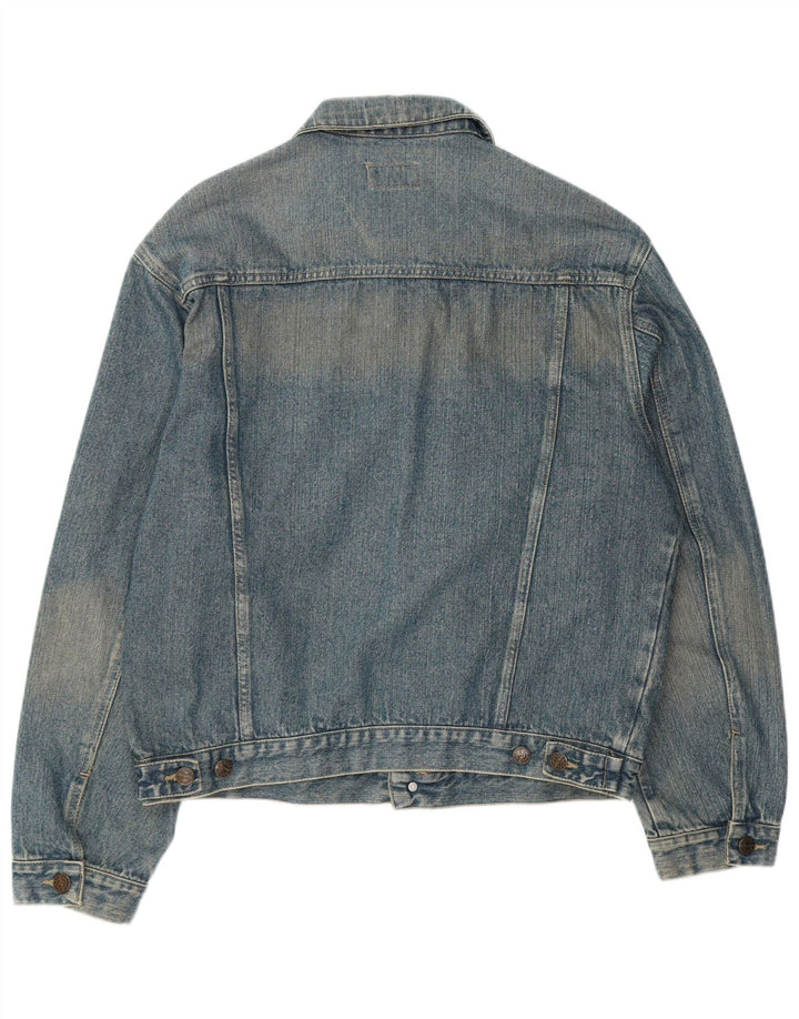 WAMPUM Mens Denim Jacket UK 38 Medium Blue Cotton