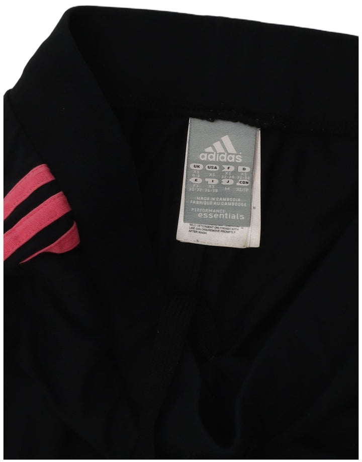 Γυναικεία αθλητική φόρμα ADIDAS Climalite Παντελόνι Joggers UK 4/6 XS Μαύρο βαμβακερό