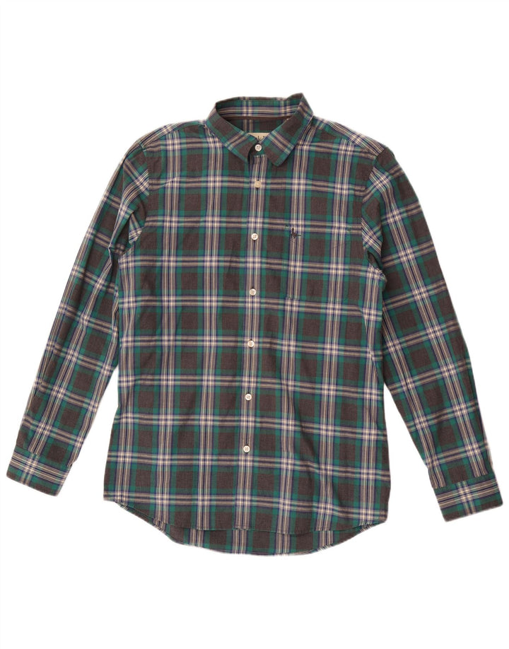 Jack Wills Ανδρικό πουκάμισο με κανονική εφαρμογή, μεσαίο πράσινο καρό βαμβακερό