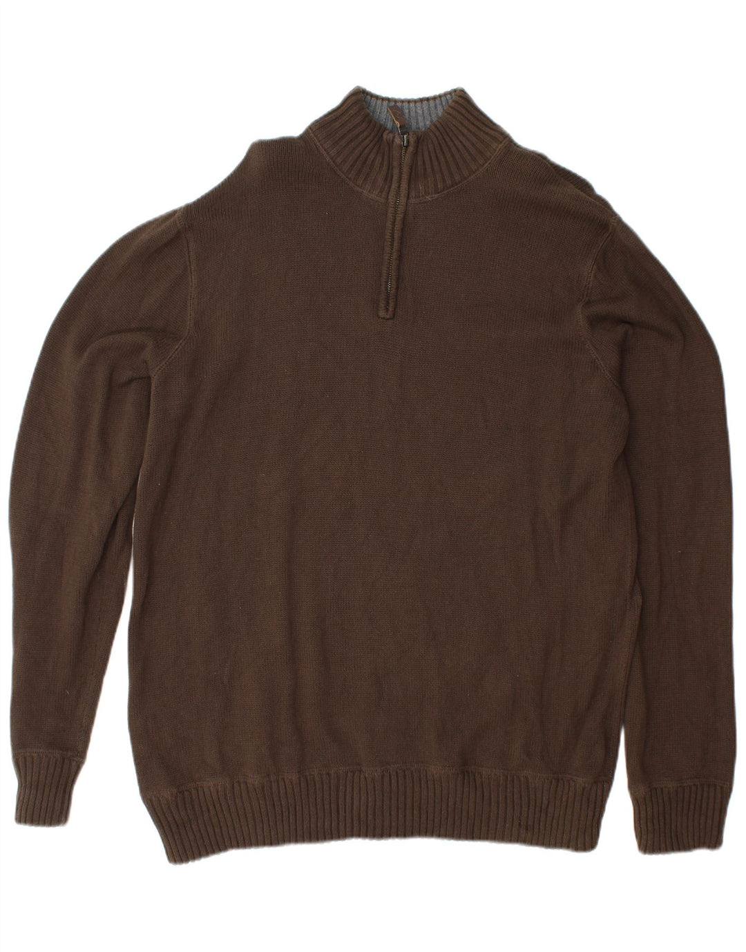EDDIE BAUER Ανδρικό πουλόβερ με φερμουάρ, μεγάλο καφέ βαμβακερό