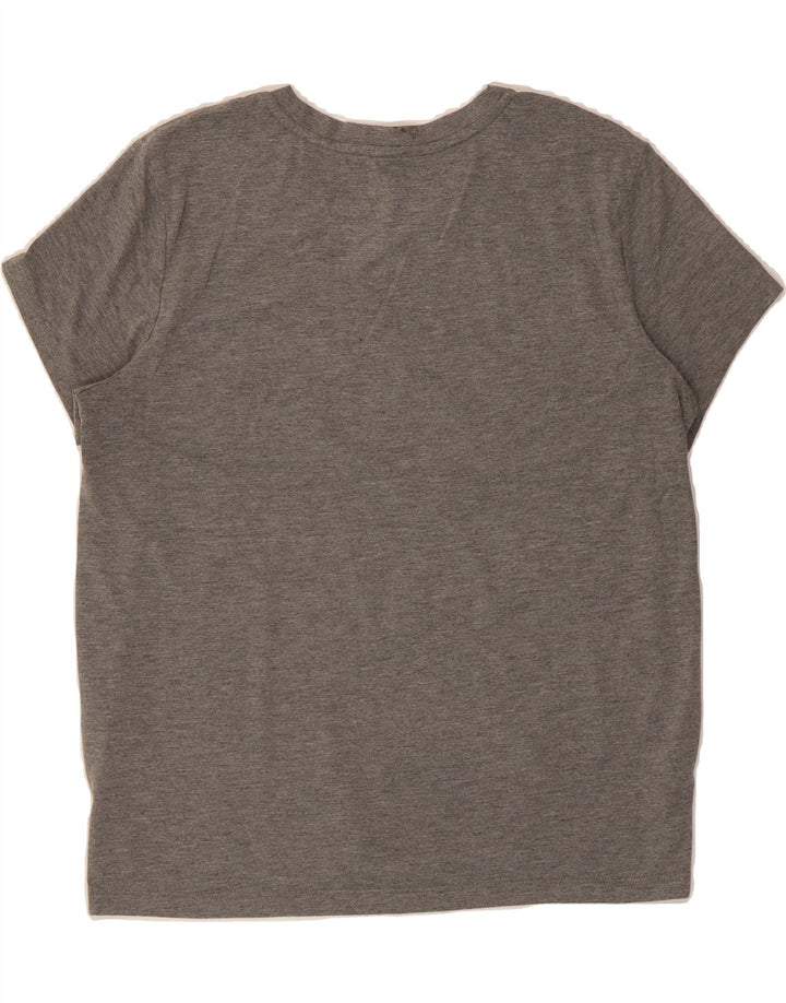 REEBOK Womens Graphic T-Shirt Top UK 14 Medium Grey Polyester Vintage Reebok and Second-Hand Reebok from Messina Hembry 