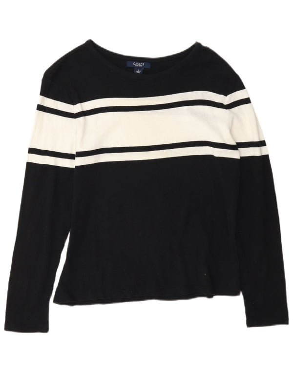 Chaps Γυναικείο μπλουζάκι μακρυμάνικο UK 14 Large Navy Blue Colorblock Βαμβακερό