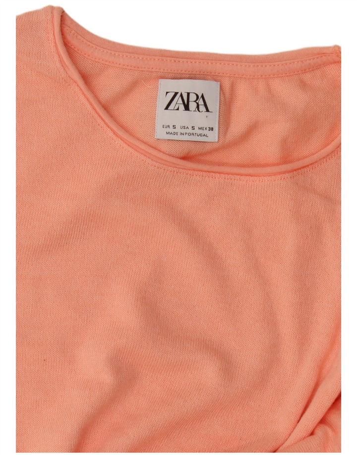 Zara Γυναικείο T-Shirt Top UK 10 Small Pink