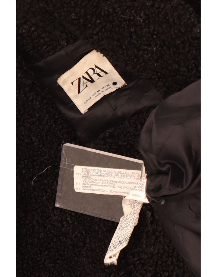 Zara Γυναικείο Φλις Πανωφόρι UK 6 XS Μαύρο Πολυεστέρας