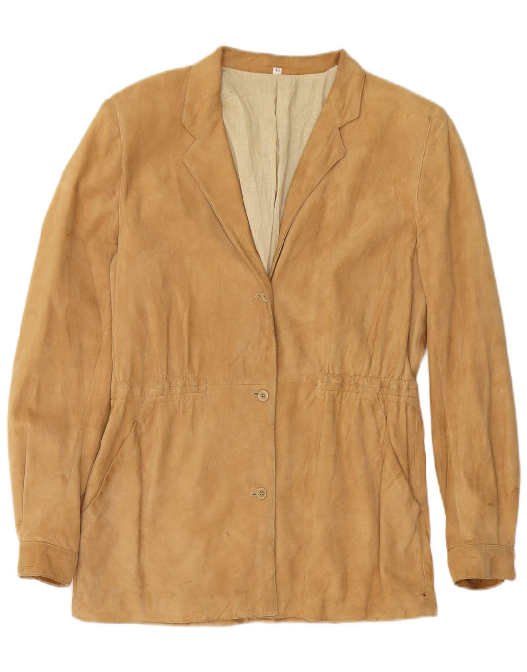 Vintage Γυναικείο Suede Jacket IT 46 Large Beige Leather
