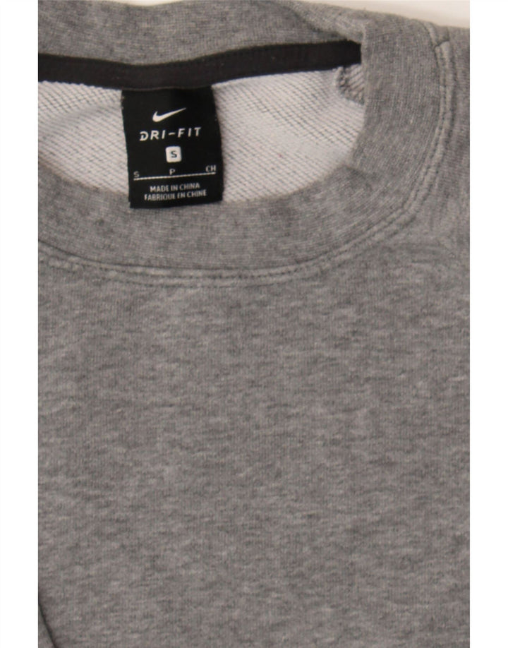 NIKE Womens Dri Fit Oversized Graphic Sweatshirt Jumper UK 10 Small Grey Vintage Nike and Second-Hand Nike from Messina Hembry 