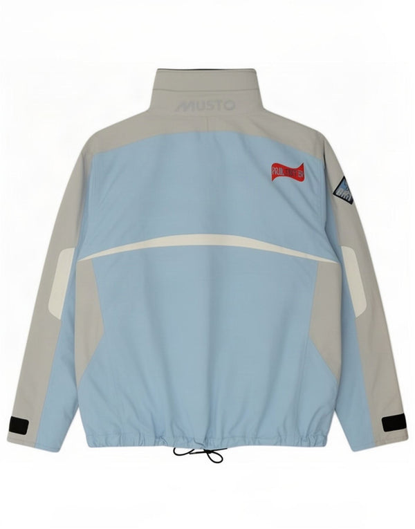 Musto Γυναικείο γραφικό μπουφάν βροχής UK 14 Large Blue Colorblock Nylon