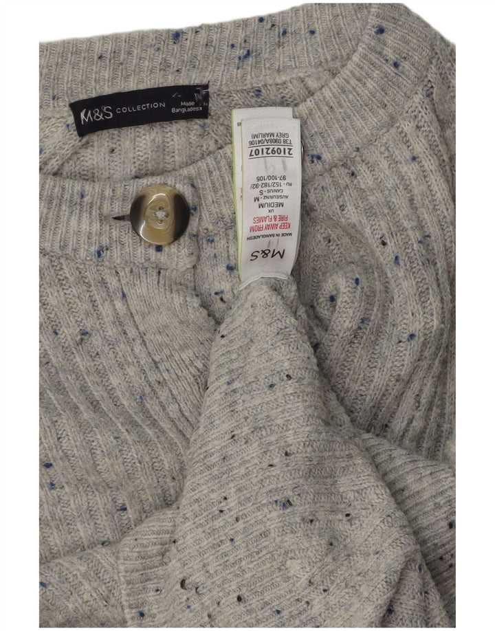 Marks & Spencer Γυναικείο πουλόβερ ζακέτα UK 14 Ακρυλικό μεσαίου γκρι