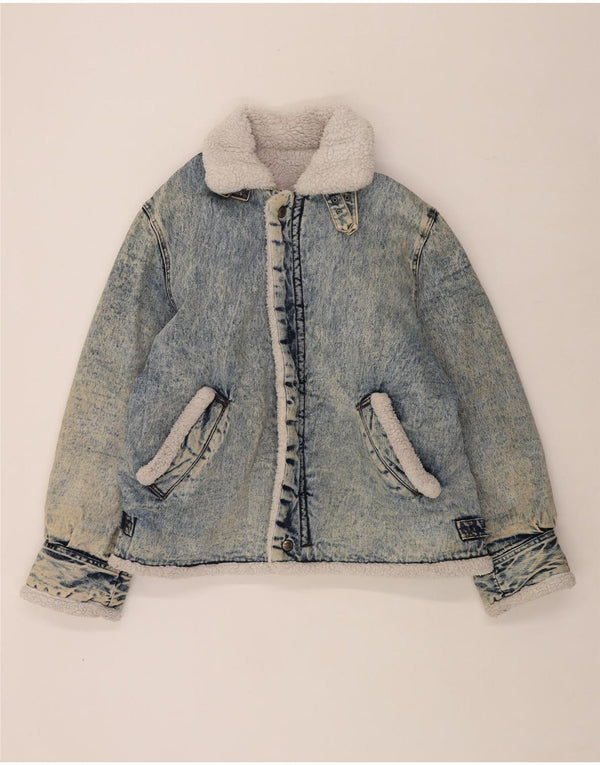 Rifle Ανδρικό τζιν μπουφάν Sherpa UK 40 Large Blue Cotton Retro