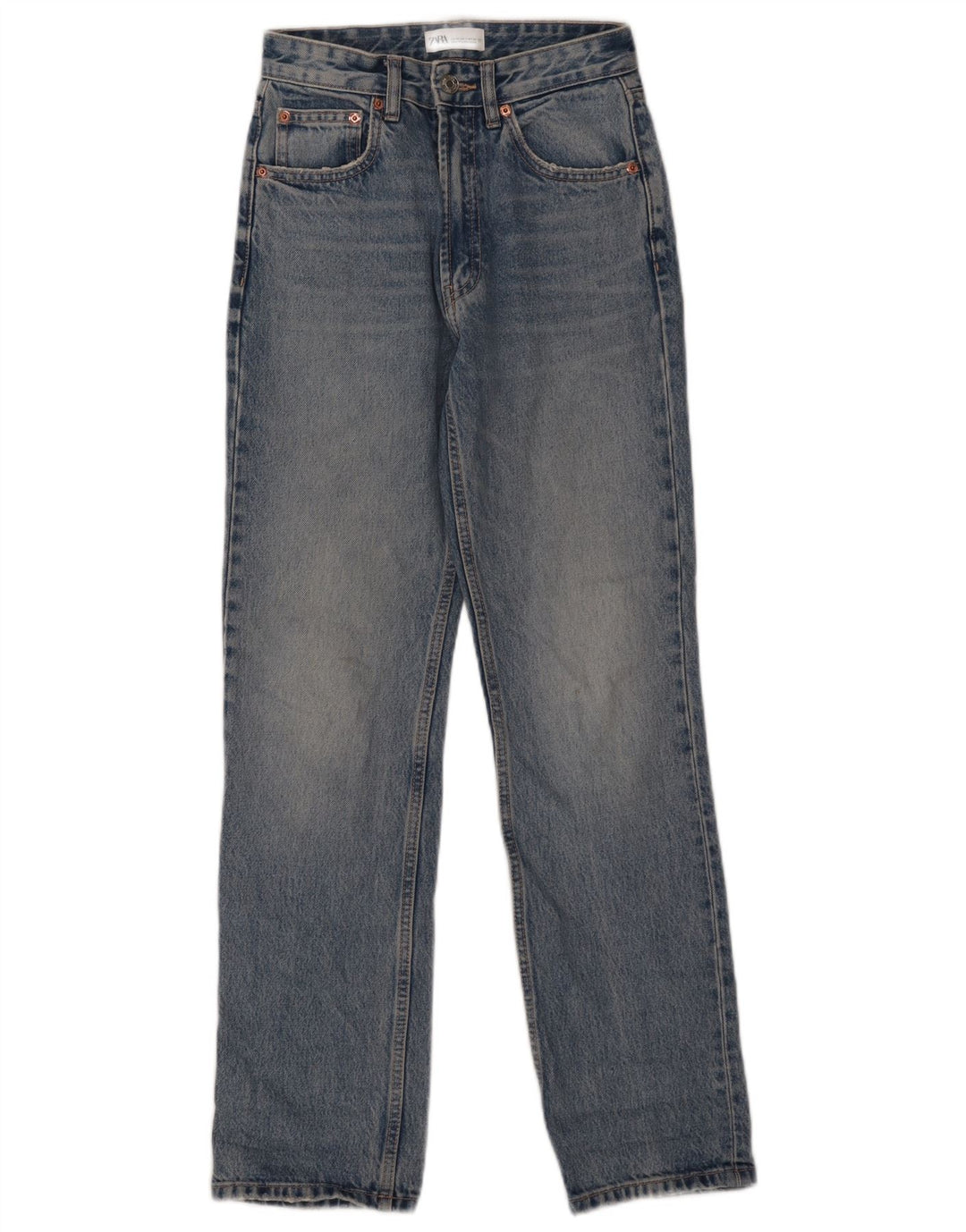 ZARA Γυναικείο ίσιο τζιν EU 34 2XS W24 L30 Μπλε βαμβακερό