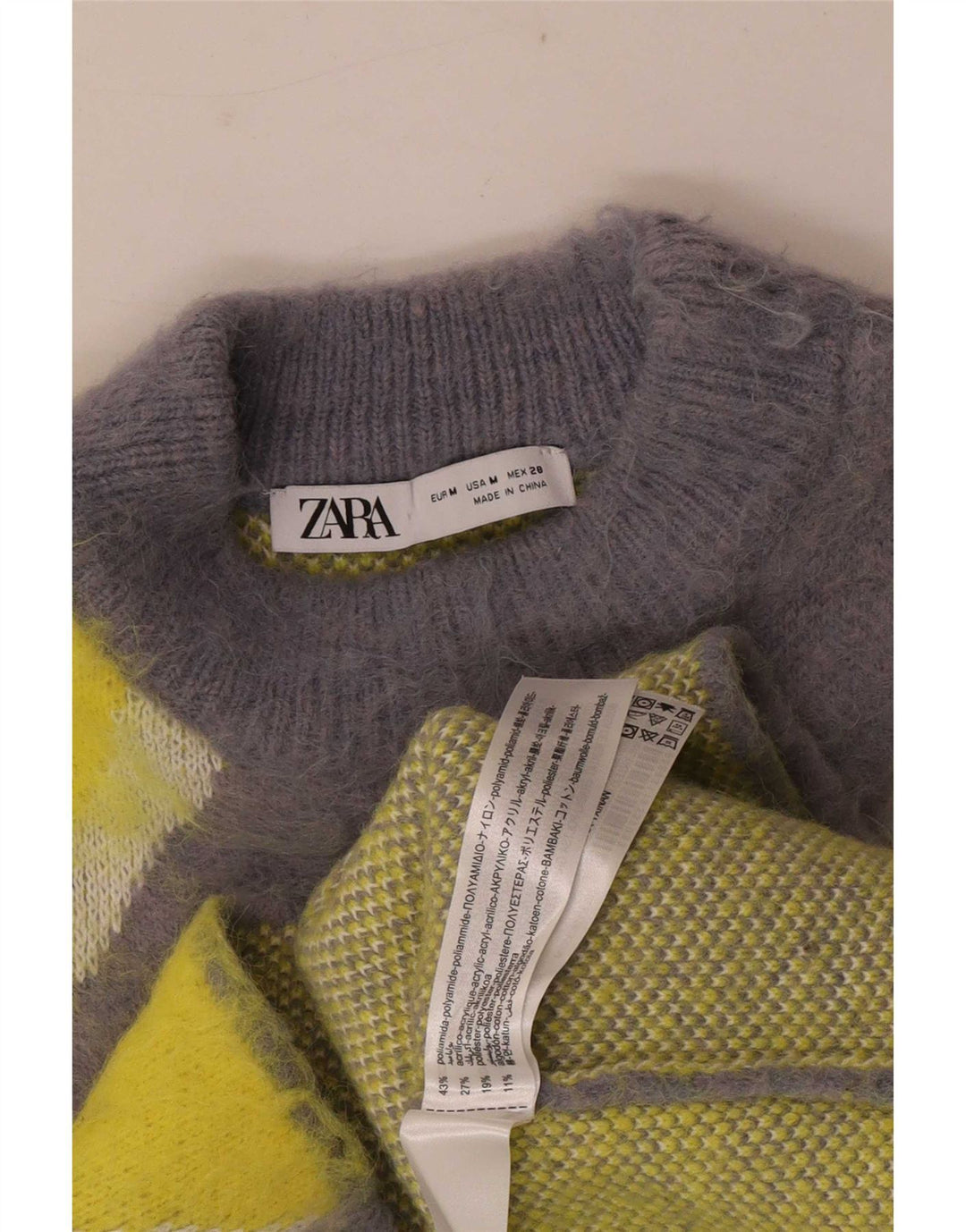 Zara γυναικείο πουλόβερ με λαιμό χελώνα UK 14 μεσαίου γκρι χρώματος