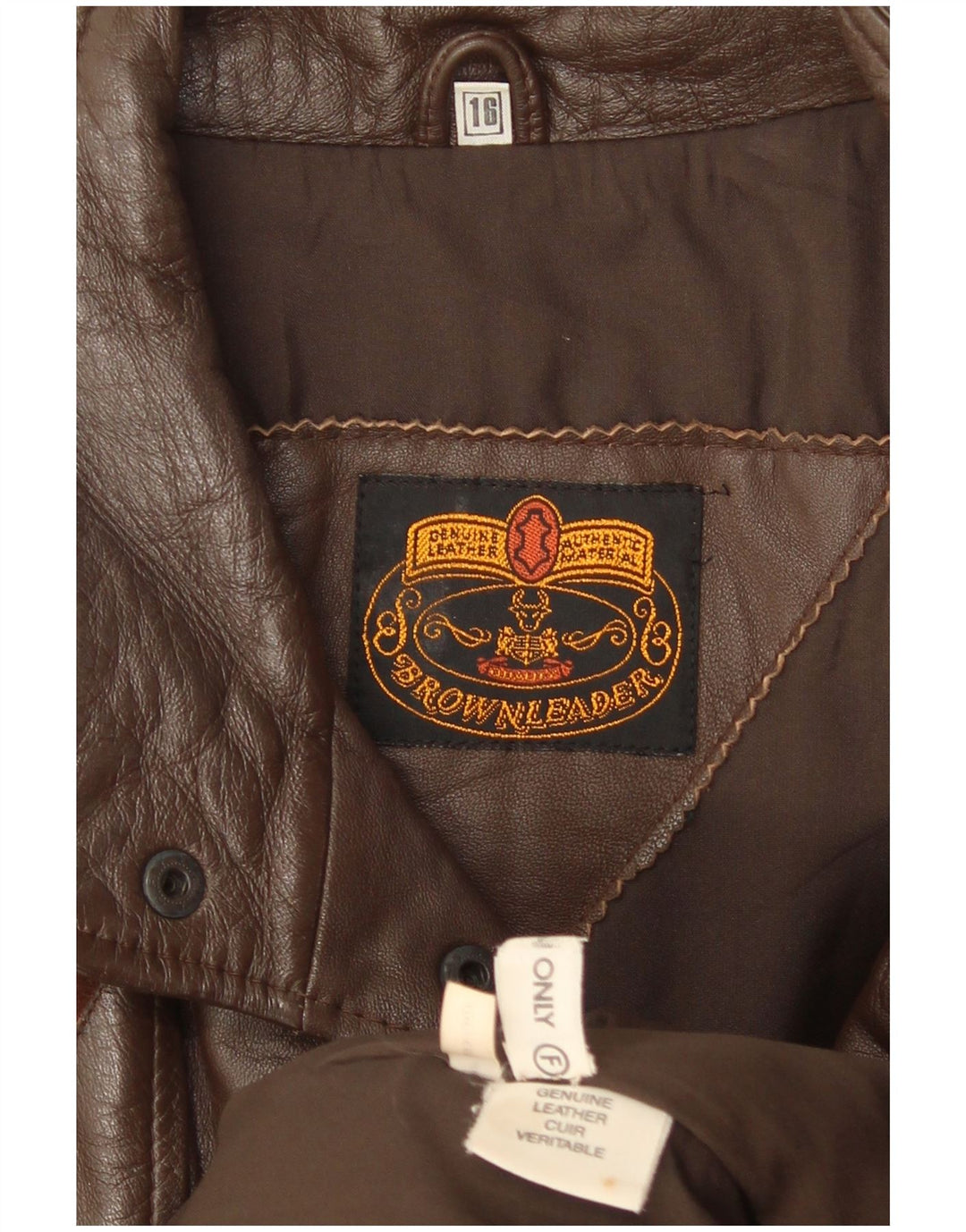 Vintage Γυναικείο Oversized Δερμάτινο Παλτό UK 16 Large Brown Δερμάτινο