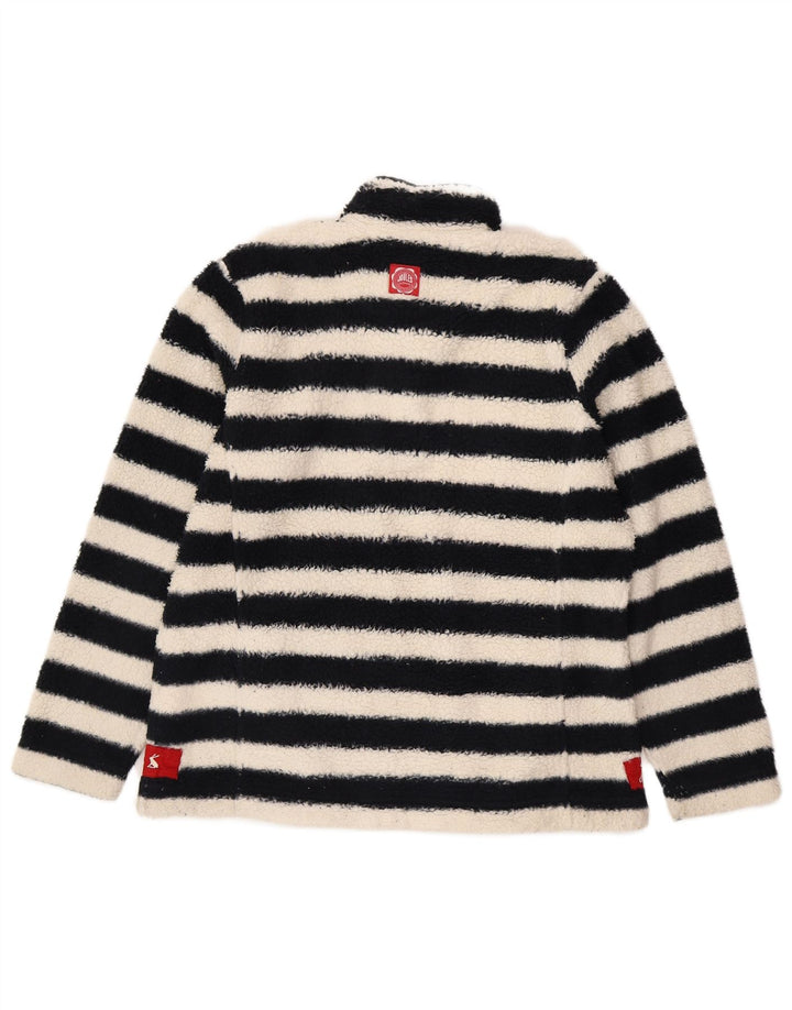Joules γυναικείο υπερμεγέθη Fleece Jumper UK 14 Large μαύρο ριγέ πολυεστέρα