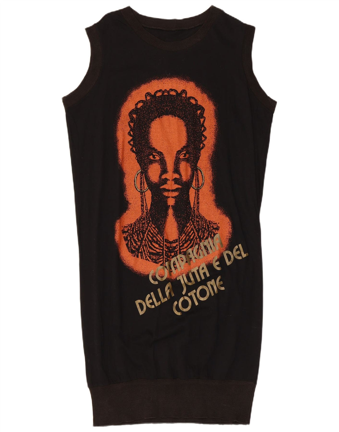 VINTAGE Γυναικείο Αμάνικο Γραφικό Φούσκα UK 14 Μεσαίο Μαύρο