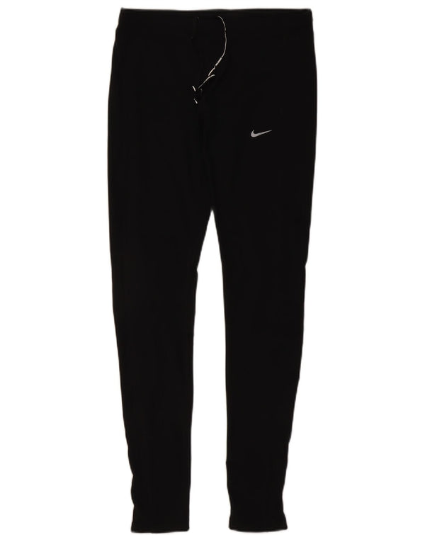 Nike Womens Leggings UK 12 Medium Black Polyester