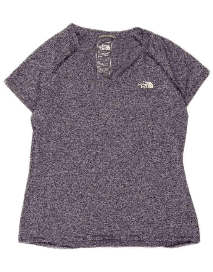 The North Face γυναικείο T-shirt Top UK 12 Medium Navy Blue Flecked Polyester