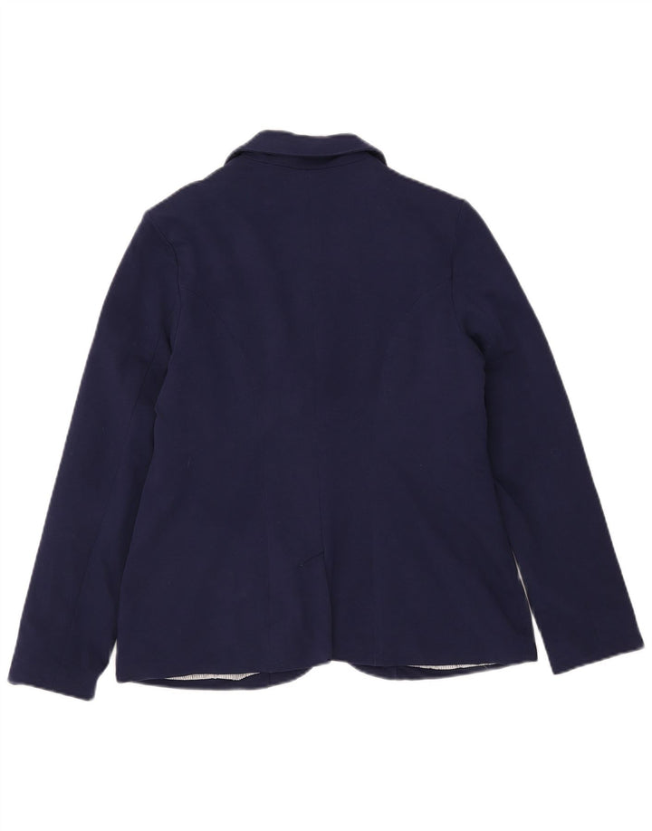 Laura Ashley Γυναικείο μπλέιζερ 1 κουμπιού UK 14 μεγάλο μπλε βαμβακερό
