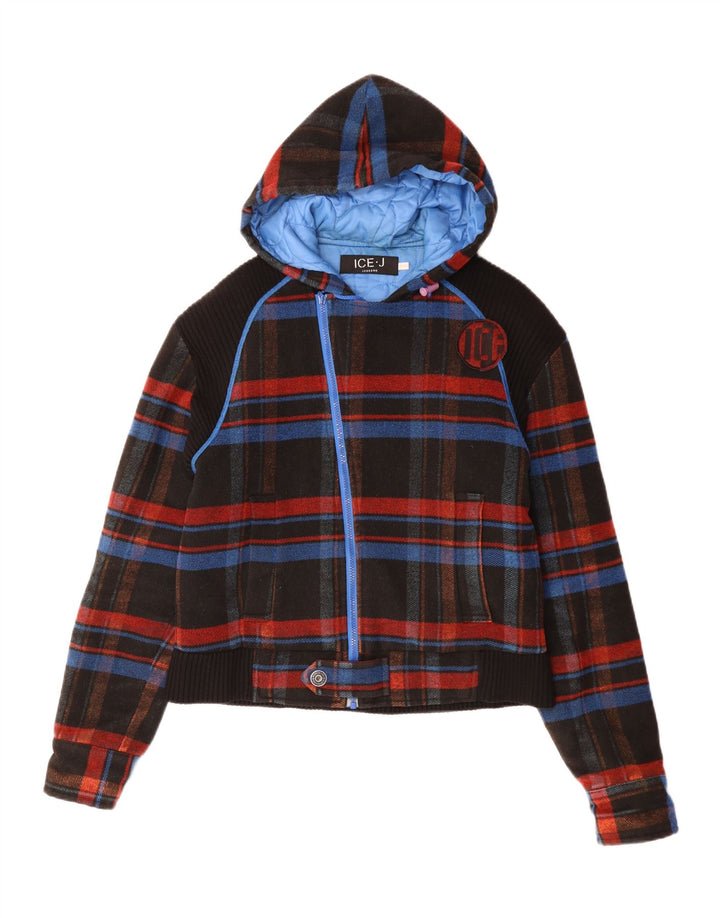 Ανδρικό μπουφάν Iceberg με κουκούλα Bomber IT 52 XL Black Check Polyester