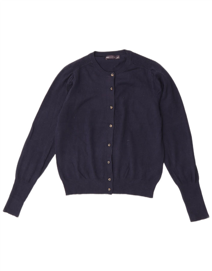 Marks & Spencer Γυναικεία ζακέτα πουλόβερ UK 12 Medium Navy Blue Viscose