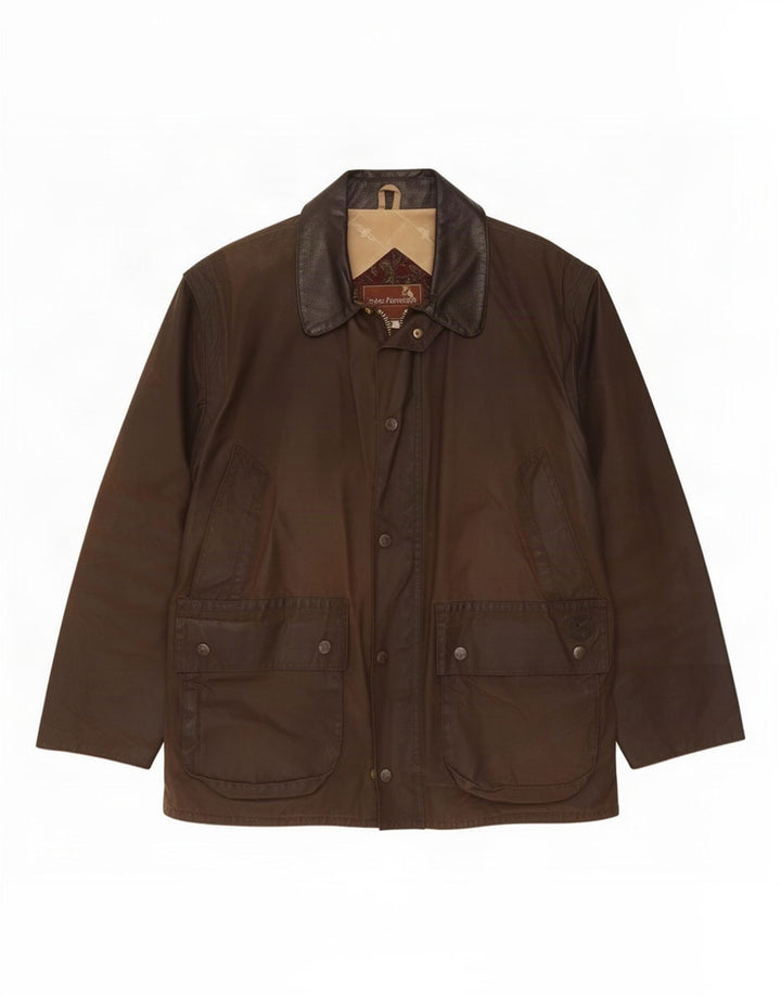 John Partridge Ανδρικό κερωμένο βαμβακερό μπουφάν UK 40 Large Brown