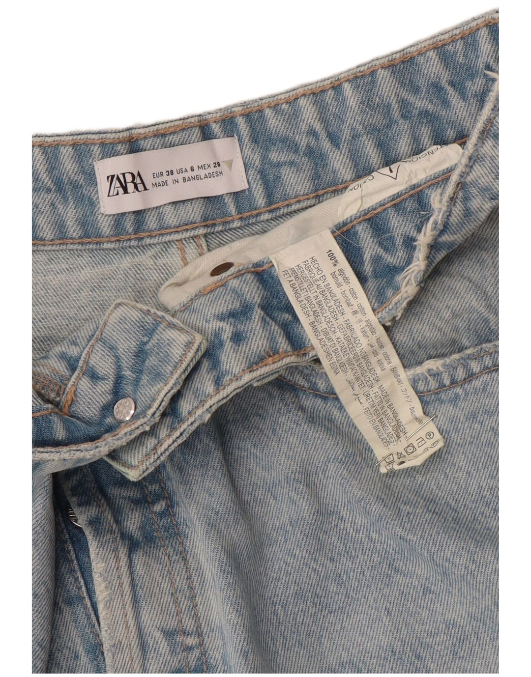 ZARA Γυναικείο Cropped Jeans EU 38 Small W28 L25 Blue Cotton