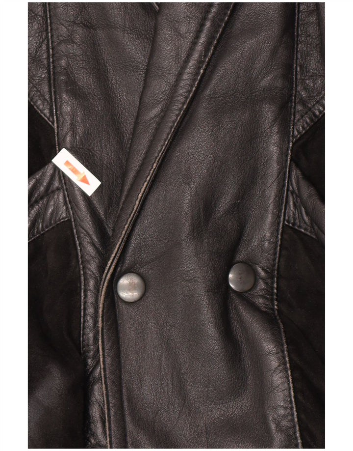 Vintage Ανδρικό Bomber Δερμάτινο Μπουφάν UK 40 Large Μαύρο