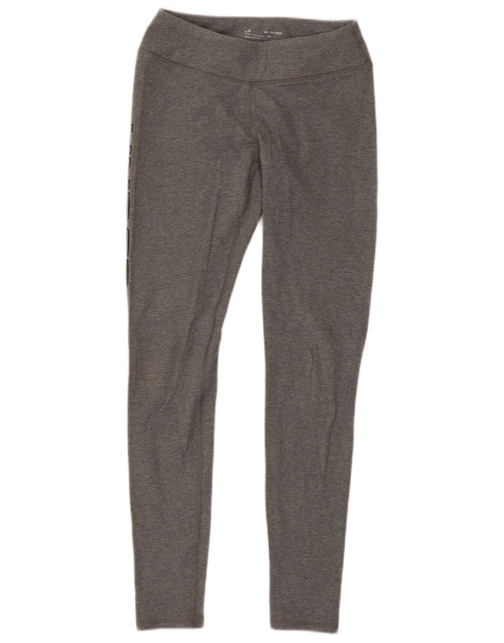 UNDER ARMOUR Womens Graphic Leggings UK 4 XS  Grey